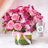 Purple Orchids & Roses in Round Vase For Mom Online