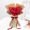 Gift Red Roses with Chocolate Almond Cake Combo