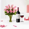 Refined Red Wine And Rose Bouquet Combo Online
