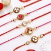Gift Royal Kundan Rakhi Hamper with Sweet Delights