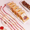 Rudraksh Rakhi Set with Date Barfi - Set of 5 Online