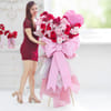Gift Soft 48 Pink & Red Roses Bow Bouquet