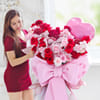 Buy Soft 48 Pink & Red Roses Bow Bouquet