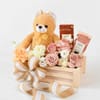 Buy Sweet Teddy & Rose Floral Arrangement