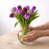 Gift Timeless Purple Tulips Arrangement