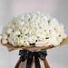 Ultimate 100 White Roses Hand Tied
