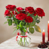 Buy Valentine's Day 14 Red Rose Arrangement In Hourglass Vase