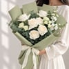 Shop White Roses and Chocolate Heaven Cake Combo
