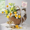 Yellow Friendship Flowers Basket Online