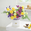 Yellow Roses and Purple Alstroemeria Bloom Box Online