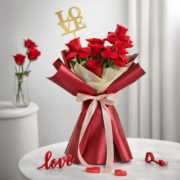 Always In Love 6 Red Roses Valentine's Day Gift