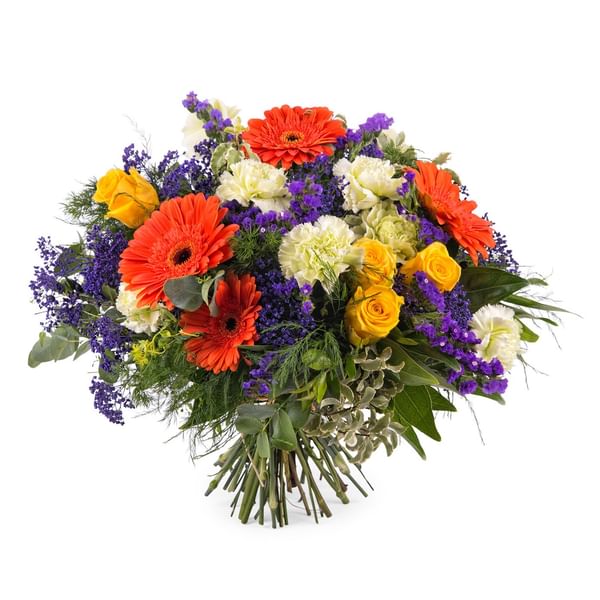 Arrangement with Gerbera Daisies and Roses