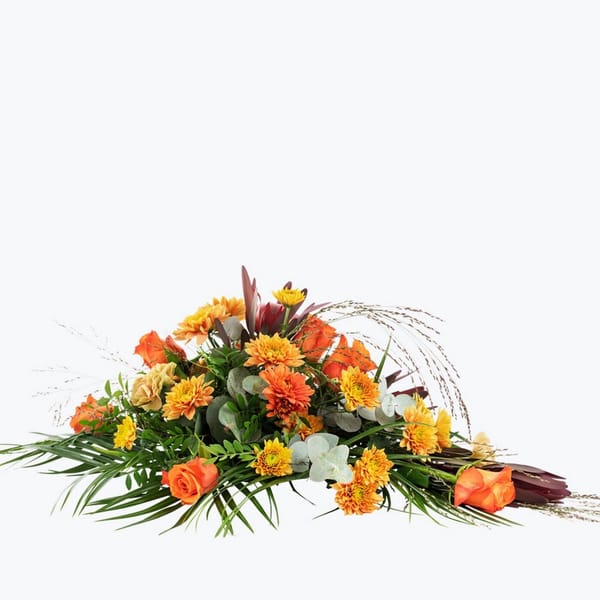 Autumn Funeral Bouquet w. ribbon 240439