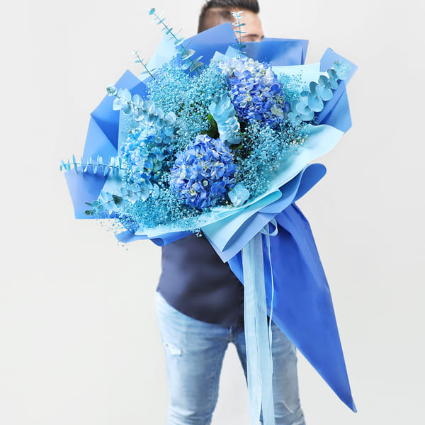 Blue Serenity Baby's Breath Bouquet