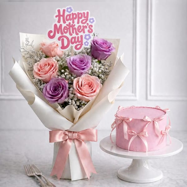 Blush Roses & Mother's Day Pink Cake
