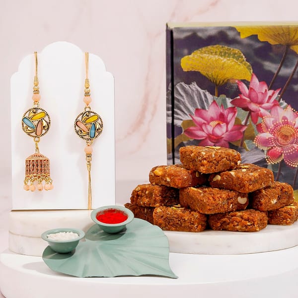 Divine Jhumki Bhaiya Bhabhi Rakhi Hamper