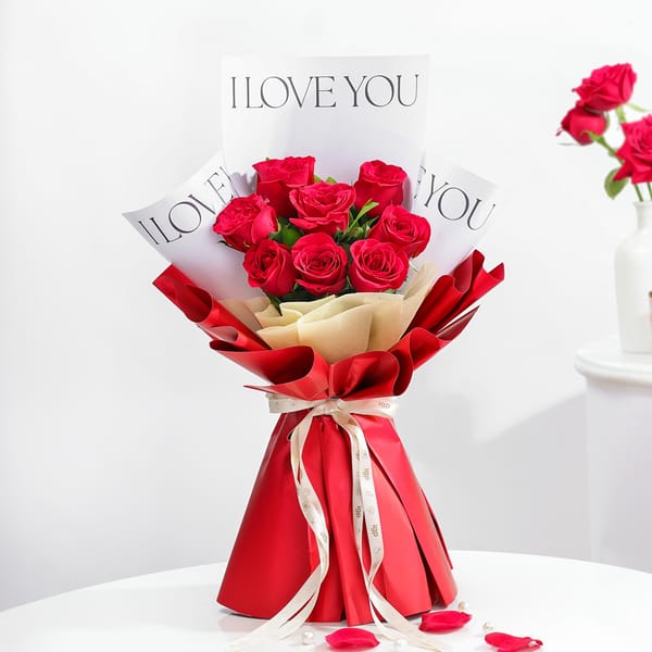 Ever After Red Roses Anniversary Bouquet