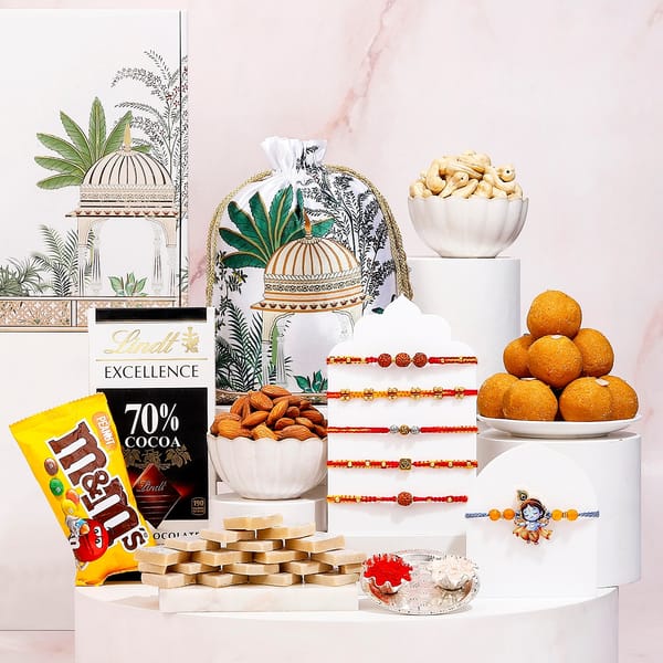Family Rudraksh Rakhi Celebration Gift Hamper