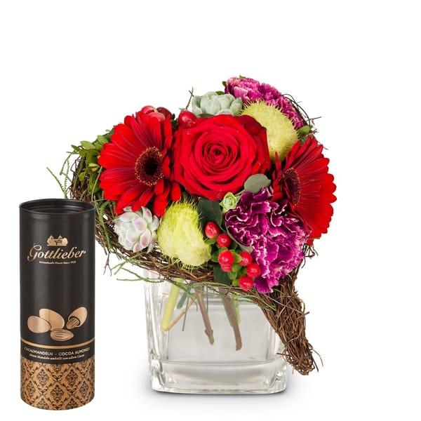 Flower bouquet Only for You with Gottlieber cocoa almonds