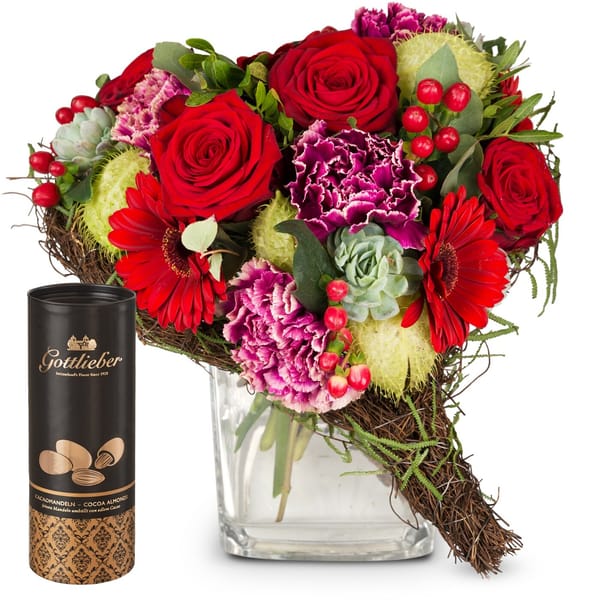Flower bouquet Only for You with Gottlieber cocoa almonds