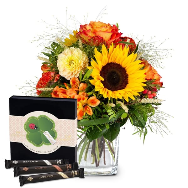 Flower bouquet 'Smiley' with Gottlieber Hueppen 'Good Luck'