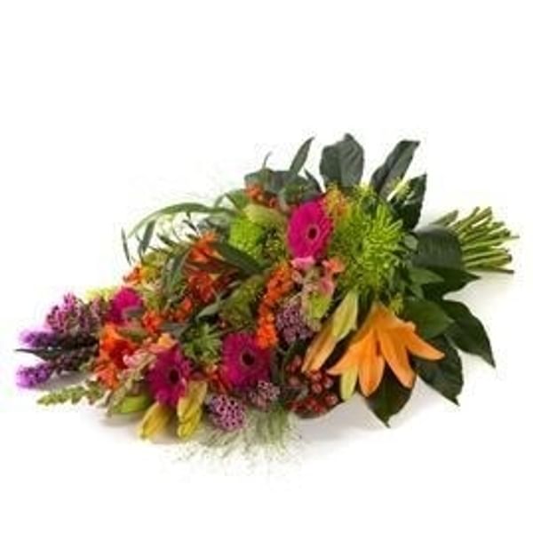 Funeral bouquet colourful