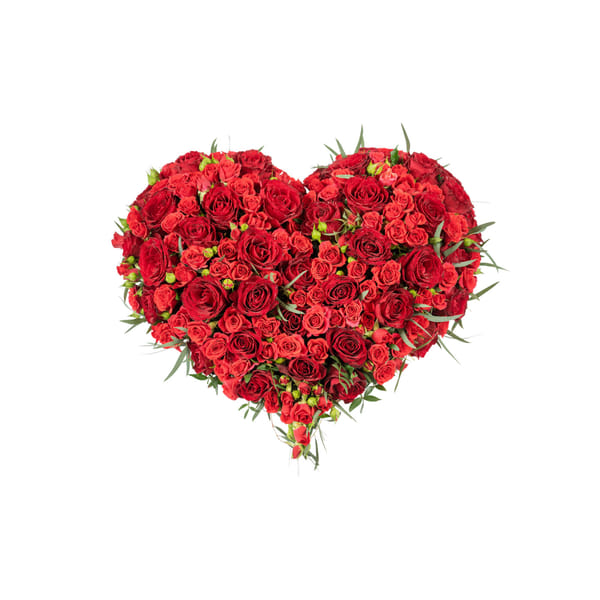 Funeral Heart Red W ribbon 248042