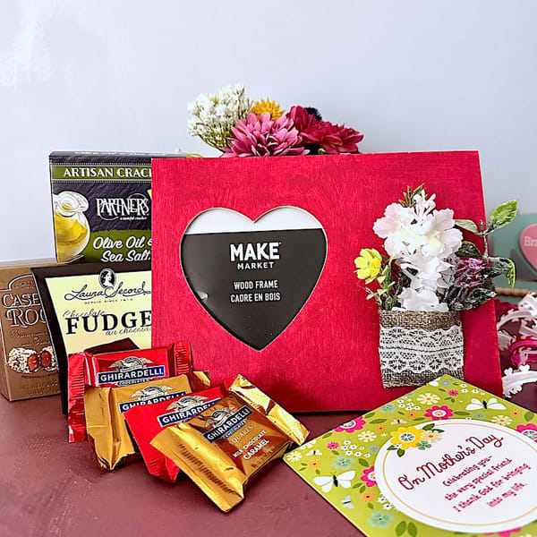 Hand-Painted Frame with Laura Secord & Ghirardelli Hamper