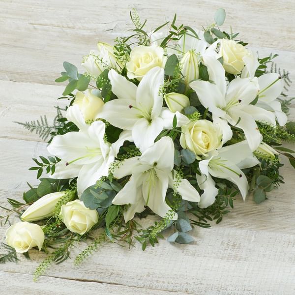 Large White Rose and Lily Spray.