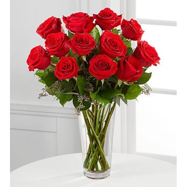 Long Stem Red Rose Arrangement