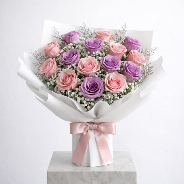 Luxury Pink & Purple Rose Bouquet