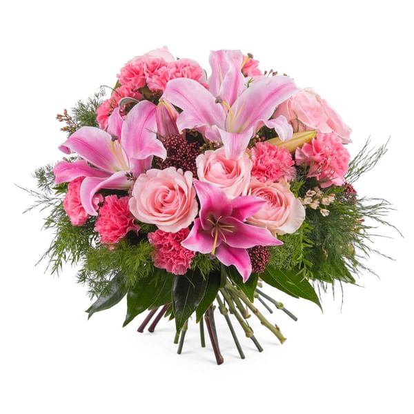 Mixed bouquet with roses and lilies