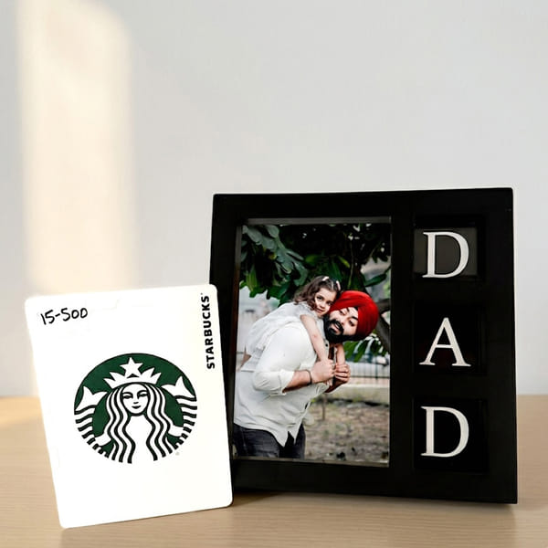 Personalized Dad Picture Frame with Coffee Gift Card