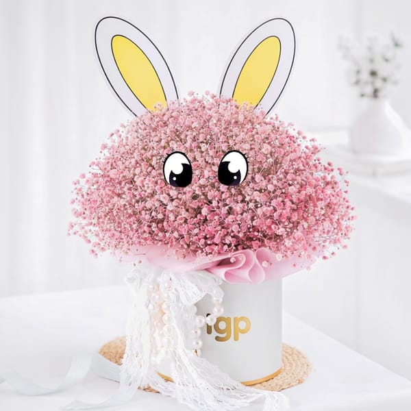 Pink Baby's Breath Easter Floral Arrangement