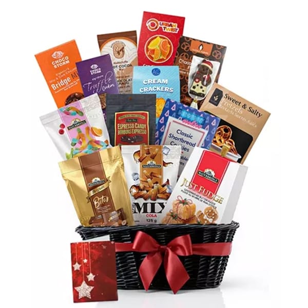Radiant Christmas Gourmet Treats Basket