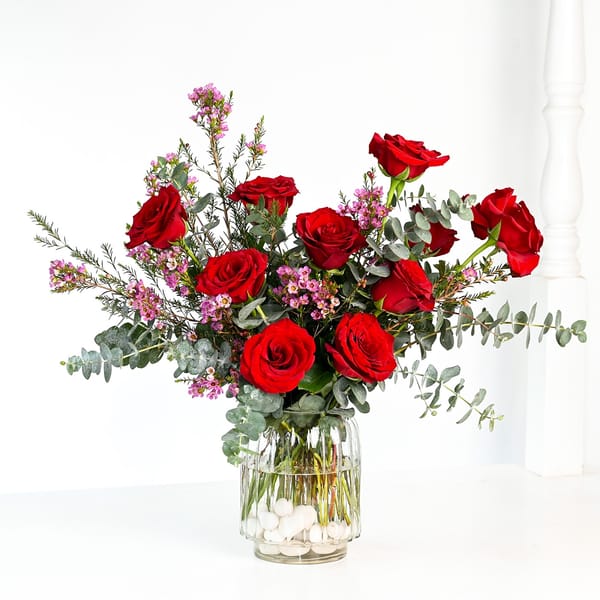 Roses Of Love - 10 Red Roses Valentine's Box