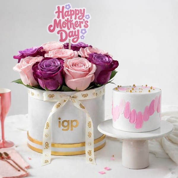 Royal Rose Box & Pink Delight Mother's Day Combo