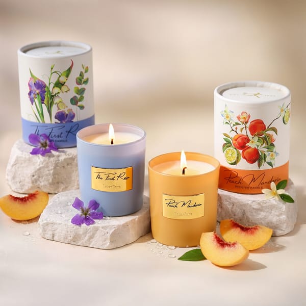 Scented Candles Set 150gms - Peach Mandarin & The First Rain