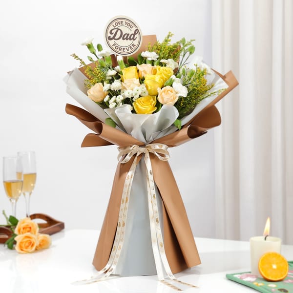 Soft Sunshine Floral Bouquet for Dad