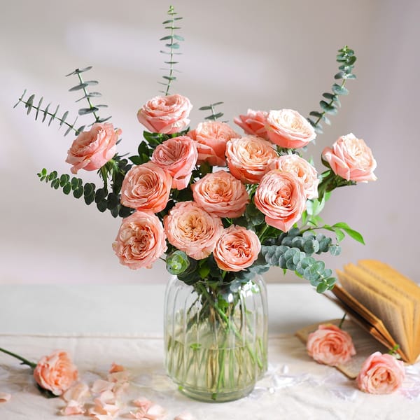 Sunset Serenity - 15 Orange Rose Bouquet