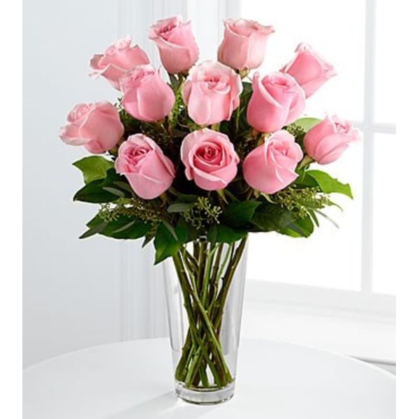 The Long Stem Pink Rose Arrangement