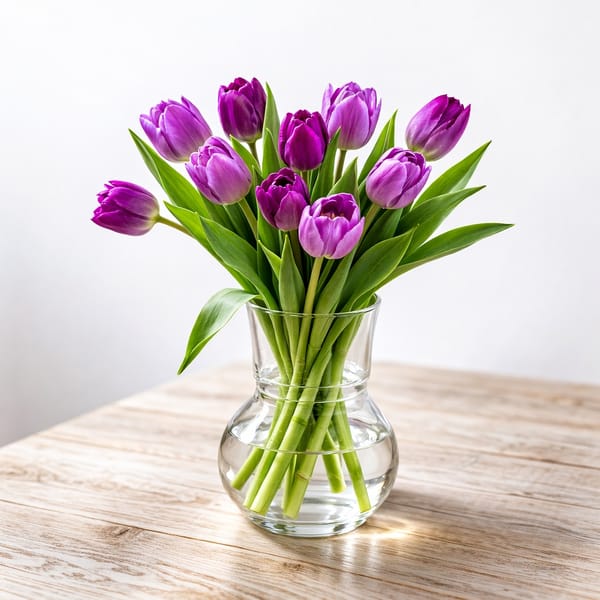 Timeless Purple Tulips Arrangement