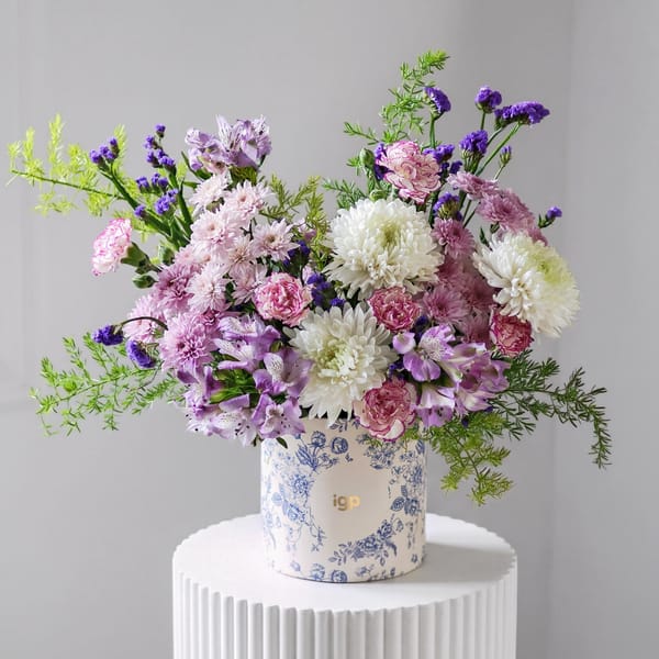 Vibrant Purple Mix Flowers Arrangement
