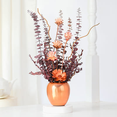 Rose Gold Grace Dry Flower Arrangement: Order Flowers Online ...