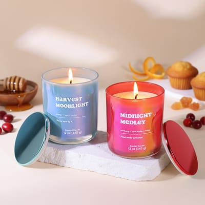 Scented Candles Set 340gms- Harvest Moonlight & Midnight Medley: Order ...